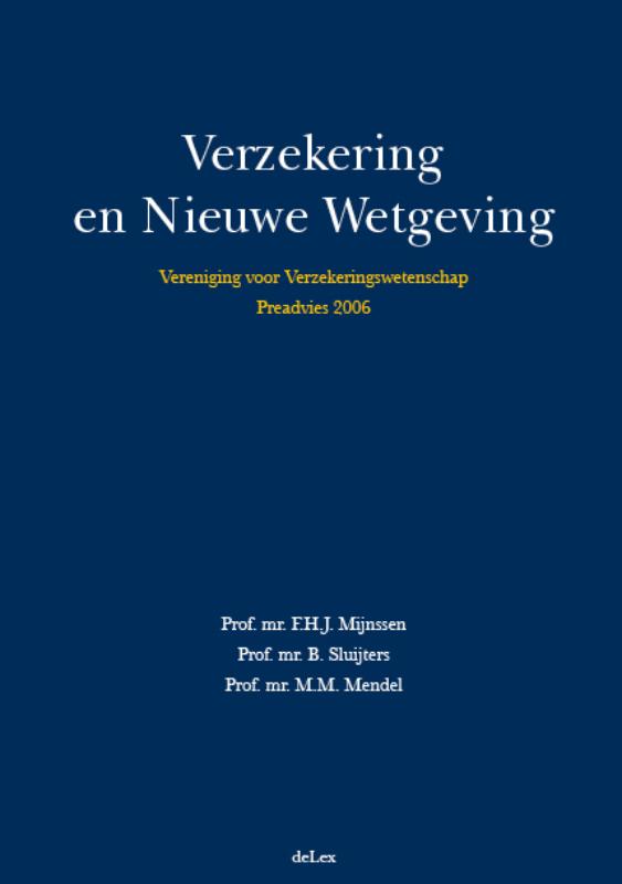 Omslag van Verzekering en Nieuwe Wetgeving