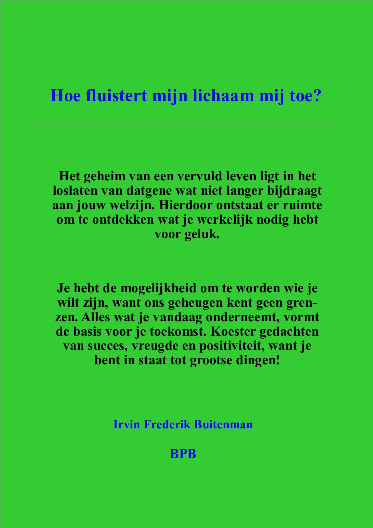 Omslag van Hoe fluistert mijn lichaam mij toe?