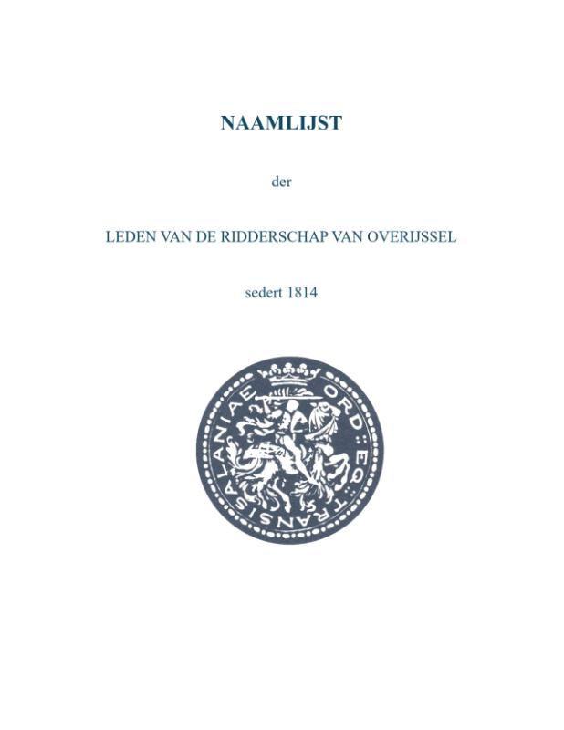 Omslag van Naamlijst Ridderschap van Overijssel sedert 1814