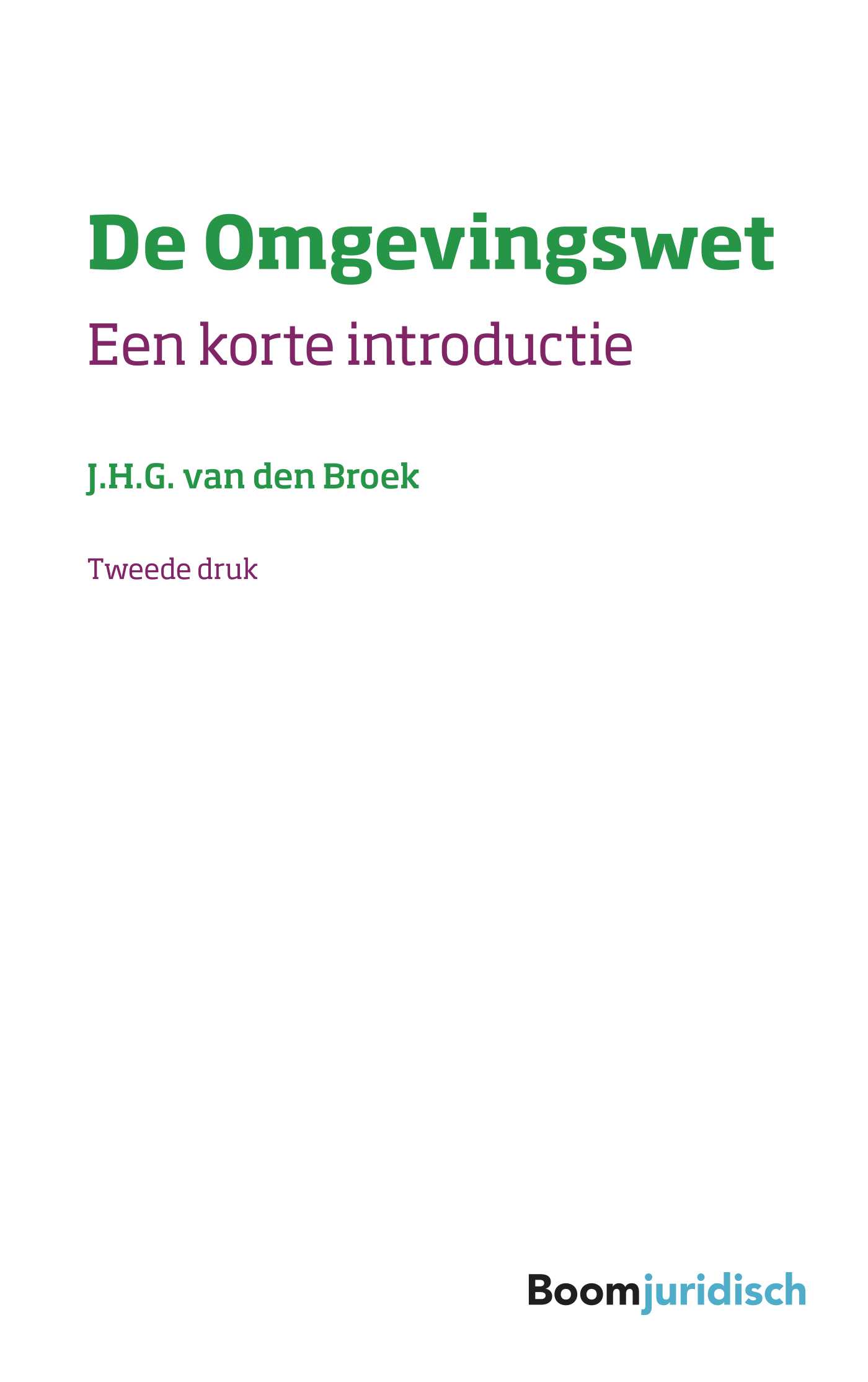 Omslag van De Omgevingswet