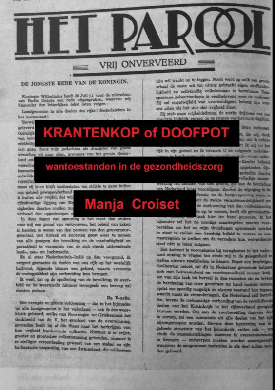 Omslag van KRANTENKOP of DOOFPOT