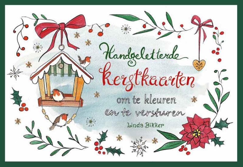 Omslag van Handgeletterde kerstkaarten om te kleuren en te versturen