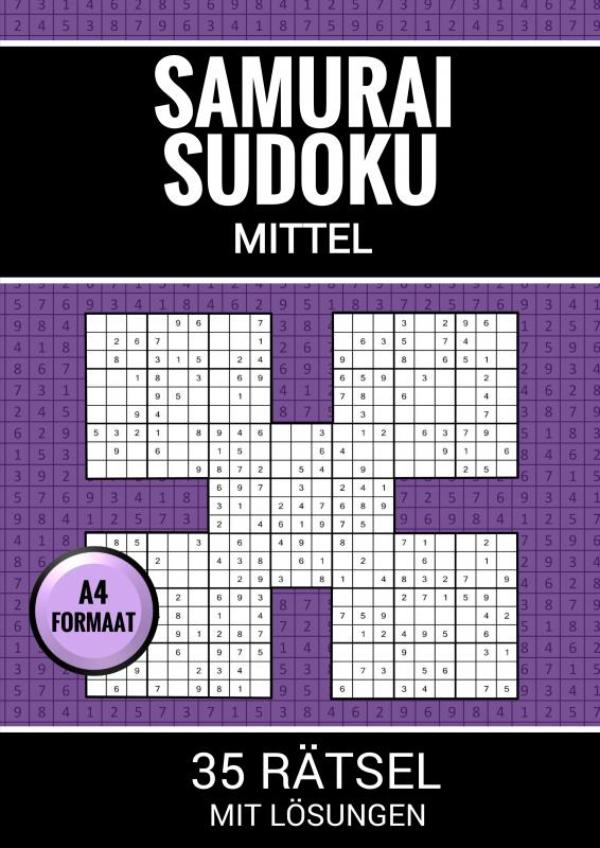 Omslag van Samurai Sudoku Mittel - 35 Rätsel mit Lösungen
