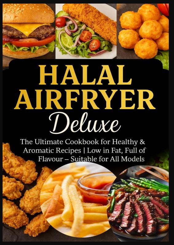Omslag van Halal Airfryer Deluxe: The Ultimate Cookbook for Healthy & Aromatic Recipes
