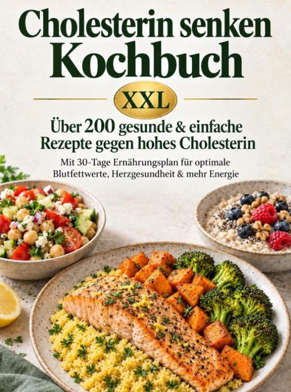 Omslag van Cholesterin senken Kochbuch XXL : Über 200 gesunde & einfache Rezepte gegen hohes Cholesterin