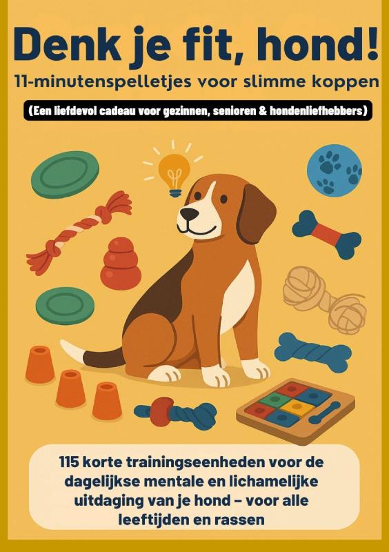 Omslag van Denk je fit, hond! – 11-minutenspelletjes voor slimme koppen(Een liefdevol cadeau voor gezinnen, senioren & hondenliefhebbers)