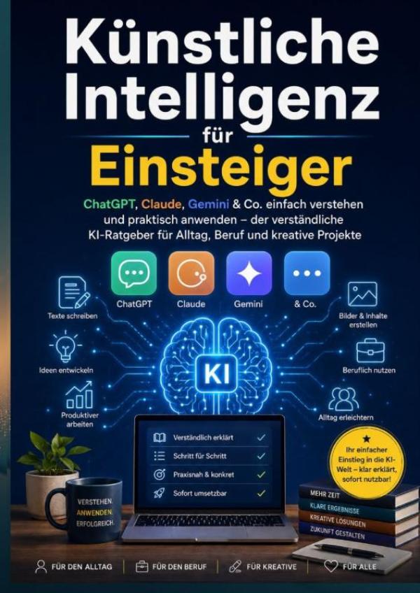 Omslag van Künstliche Intelligenz für Einsteiger: ChatGPT, Claude, Gemini & Co. einfach verstehen und praktisch anwenden