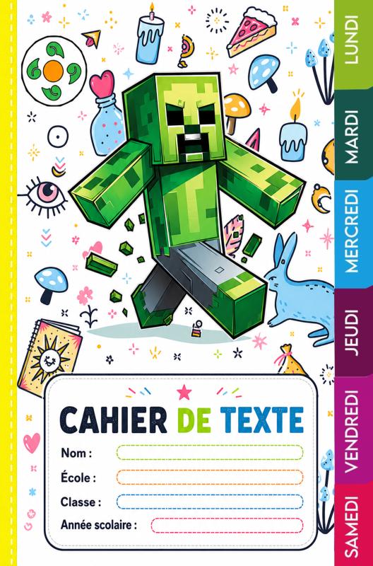 Omslag van Cahier de Texte Minecraft 2026-2027