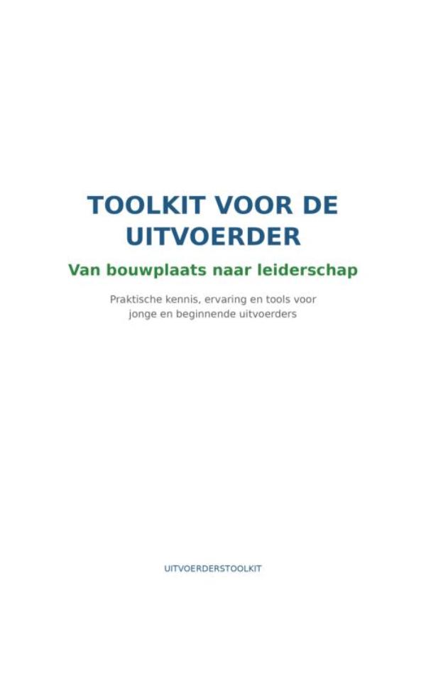 Omslag van Toolkit voor de beginnende uitvoerder