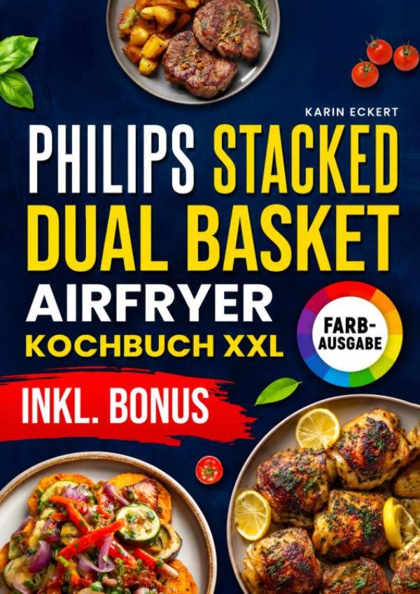 Omslag van Das Philips Stacked Dual Basket Airfryer Kochbuch XXL