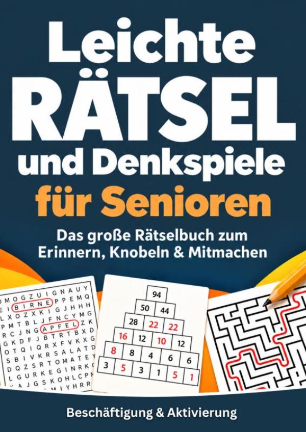 Omslag van Leichte Rätsel und Denkspiele für Senioren