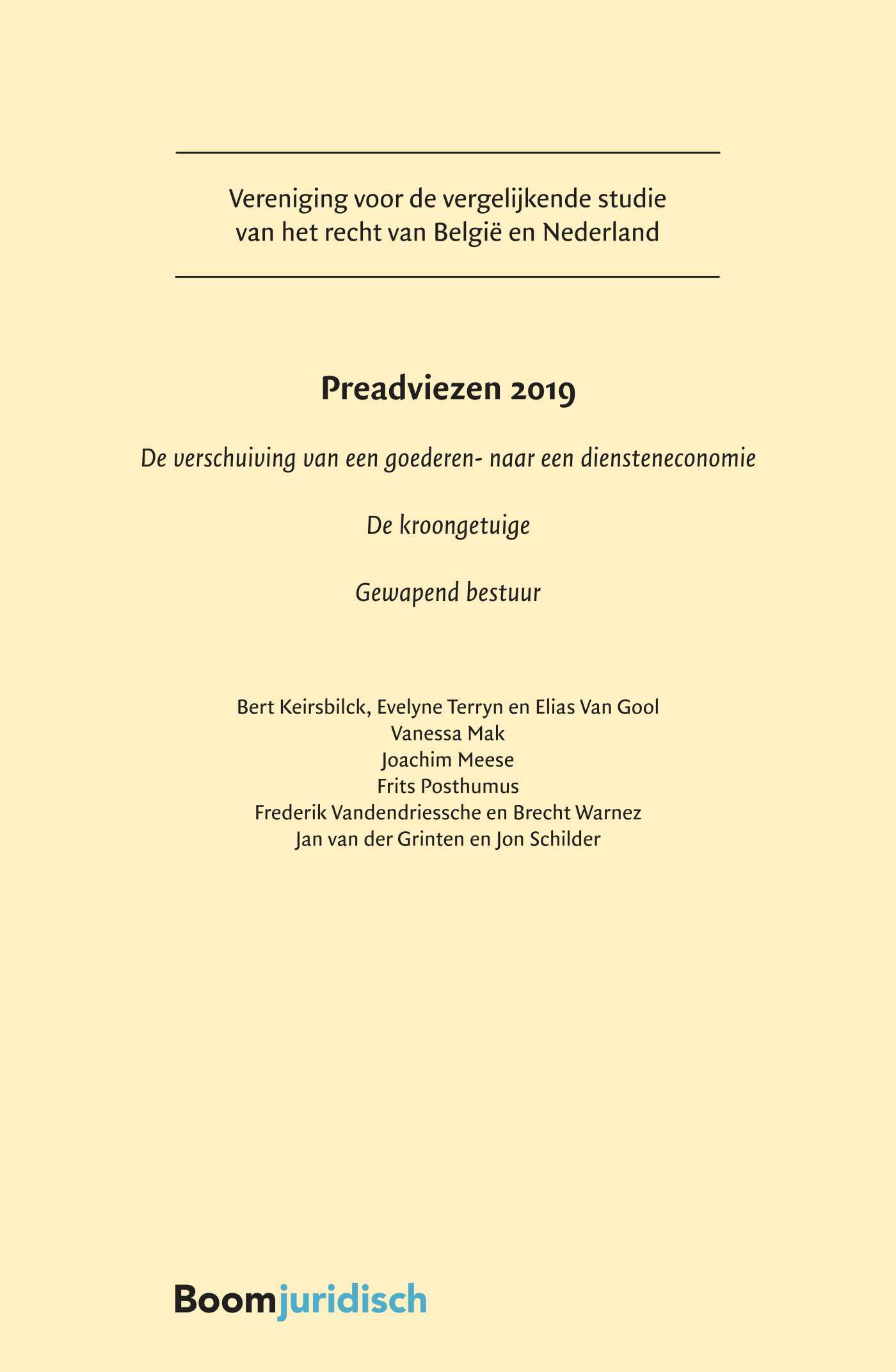 Omslag van Preadviezen 2019