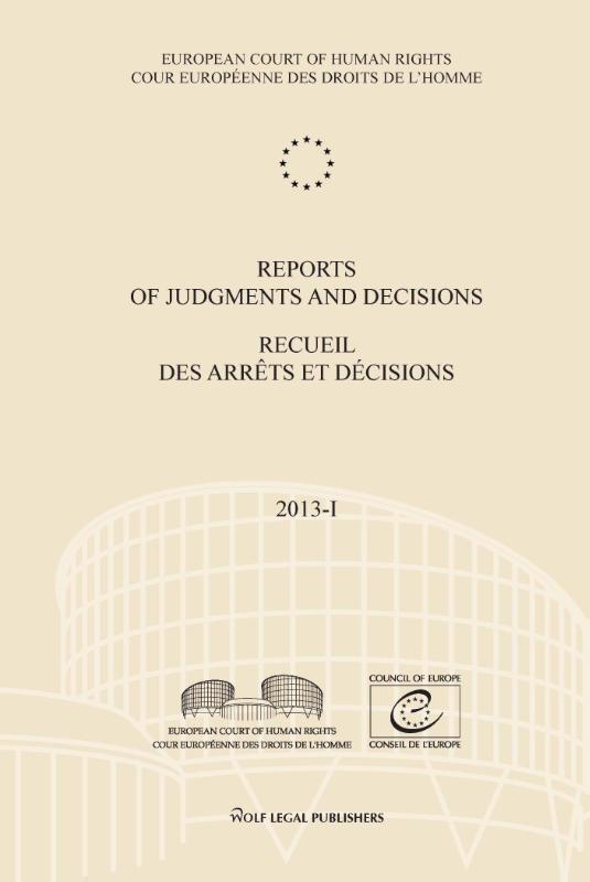Omslag van Reports of judgments and decisions - Recueil des arrets et decisions 2013-I