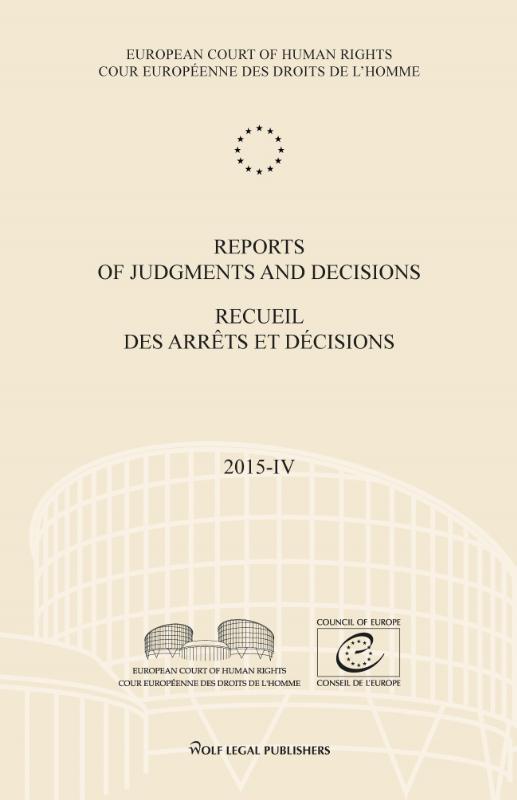 Omslag van Reports of Judgments and Decisions/Recueil des arrêts et décisions Volume 2015-IV