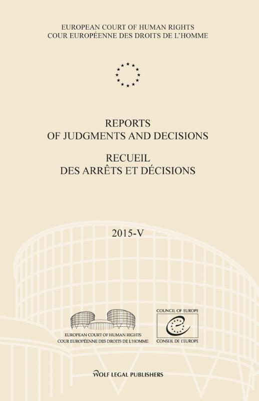 Omslag van Reports of Judgments and Decisions/Recueil des arrêts et décisions- Volume 2015-V