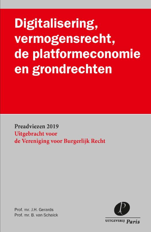 Omslag van Digitalisering, vermogensrecht, de platformeconomie en grondrechten