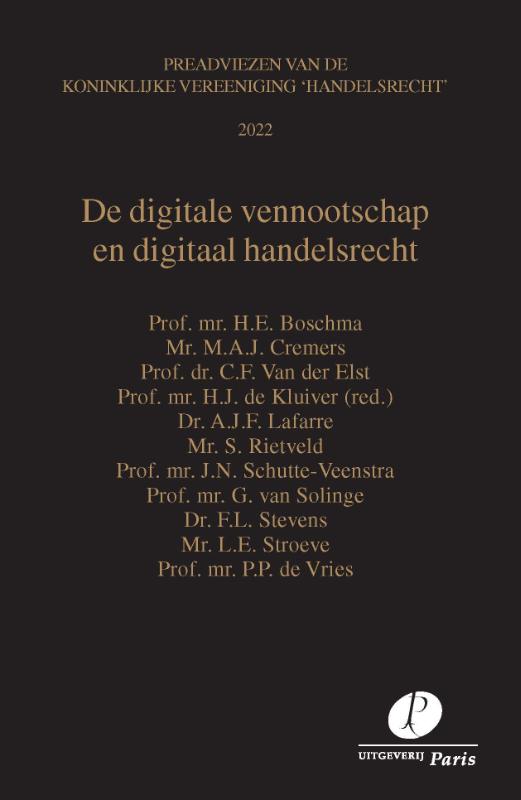Omslag van De digitale vennootschap en digitaal handelsrecht