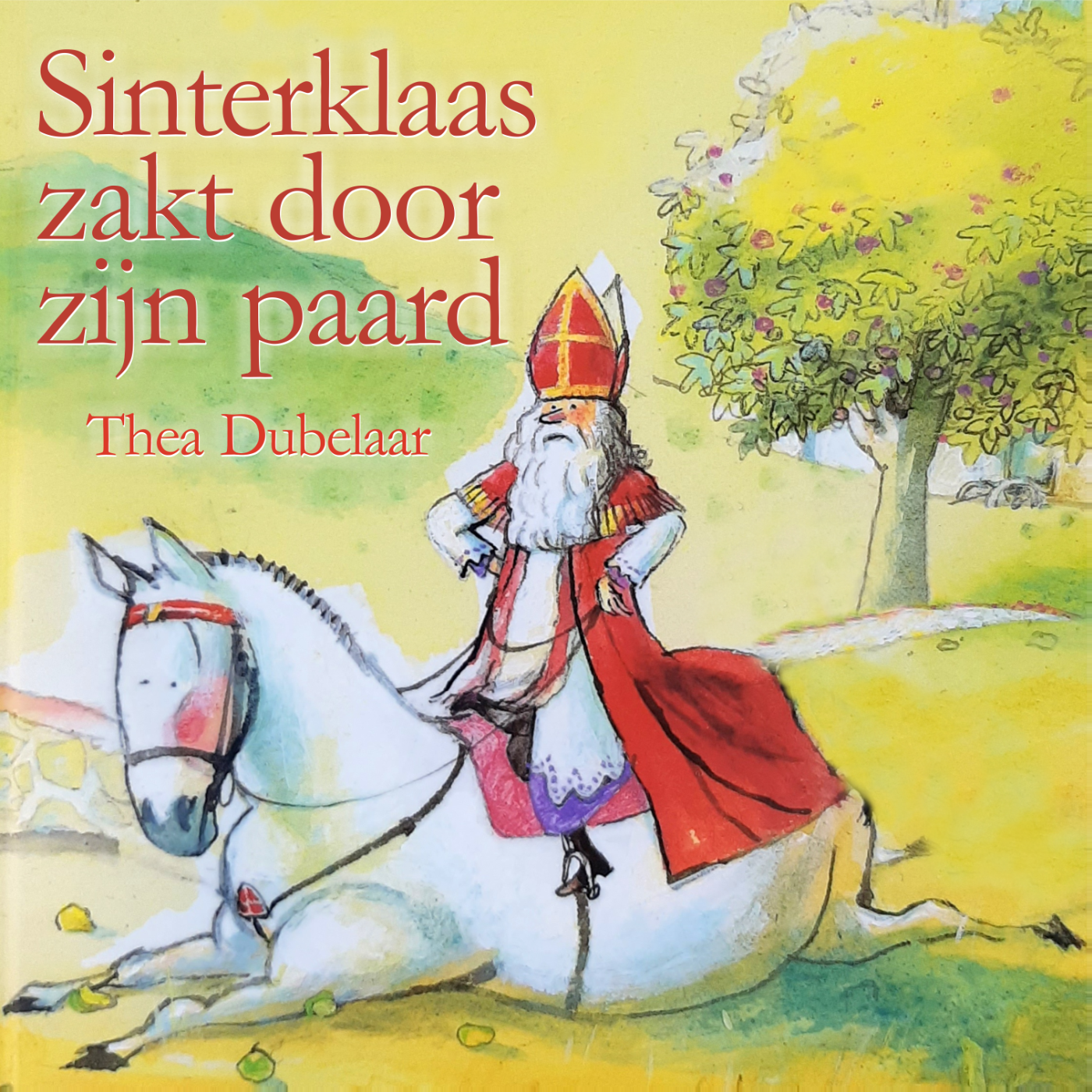 Omslag van Sinterklaas zakt door zijn paard