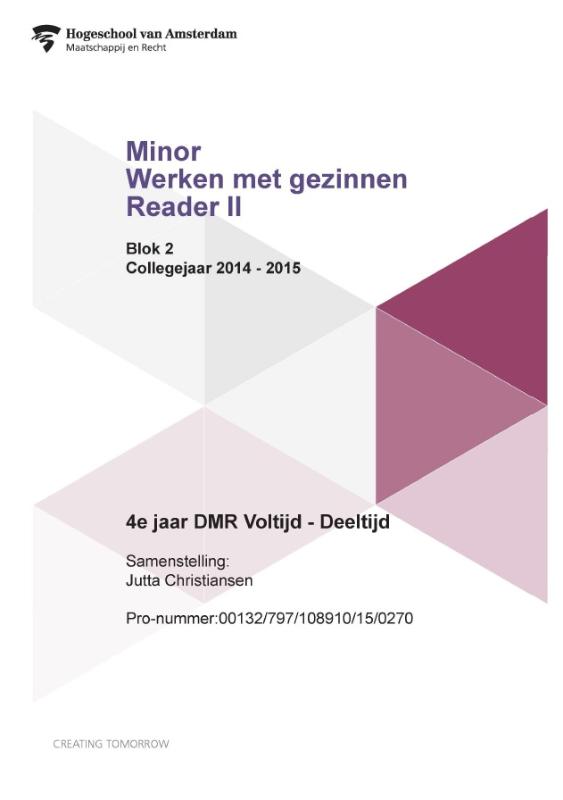 Omslag van Reader II; Blok 2 collegejaar 2014-2015; 4e jaar DMR voltijd - deeltijd