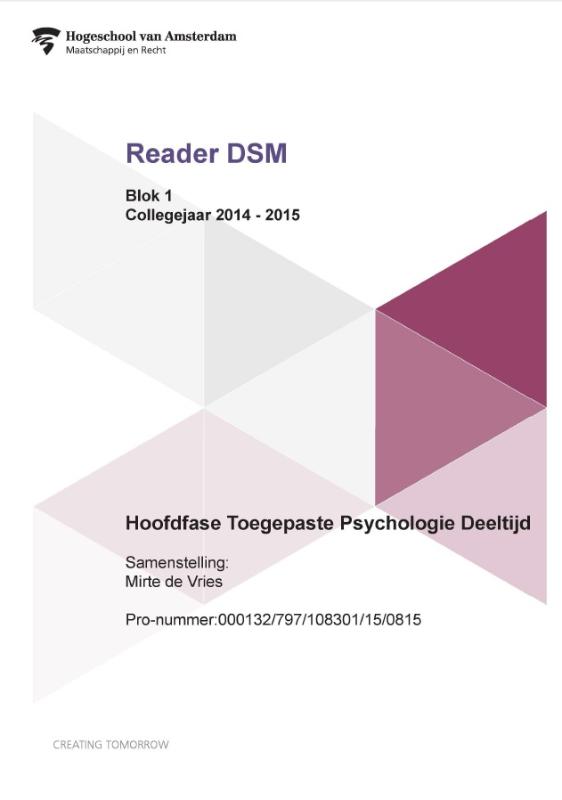 Omslag van Blok 1; Collegejaar 2014-2015; Deeltijd, hoofdfase