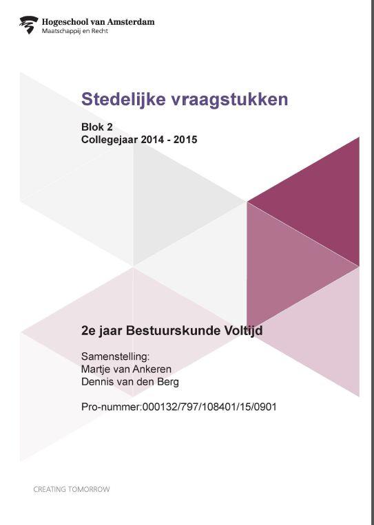Omslag van 2e jaar Bestuurskunde voltijd blok 2 2014-2015