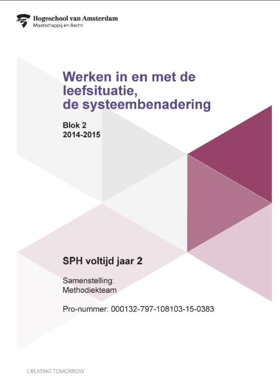Omslag van Blok 2, 2014-2015; SPH voltijd jaar 2