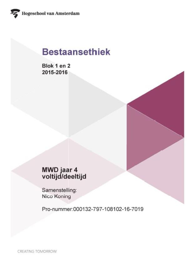 Omslag van Bestaansethiek