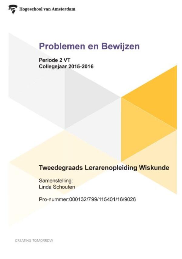Omslag van periode 2VT collegejaar 2015-2016