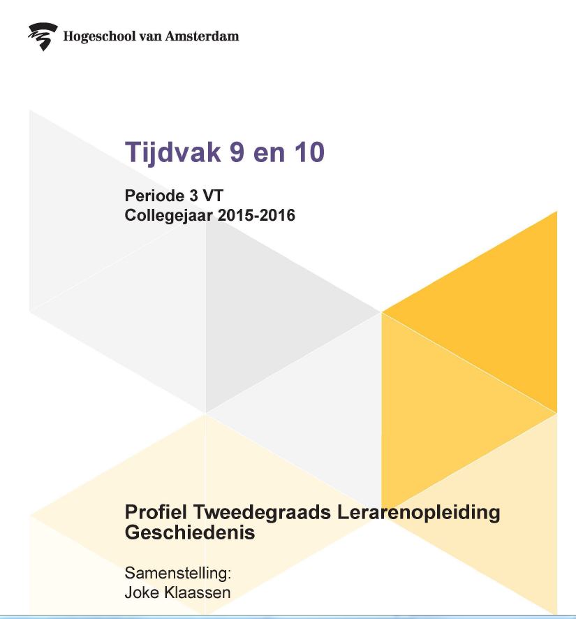 Omslag van Tijdvak 9 en 10 periode 3 VT Collegejaar 2015-2016