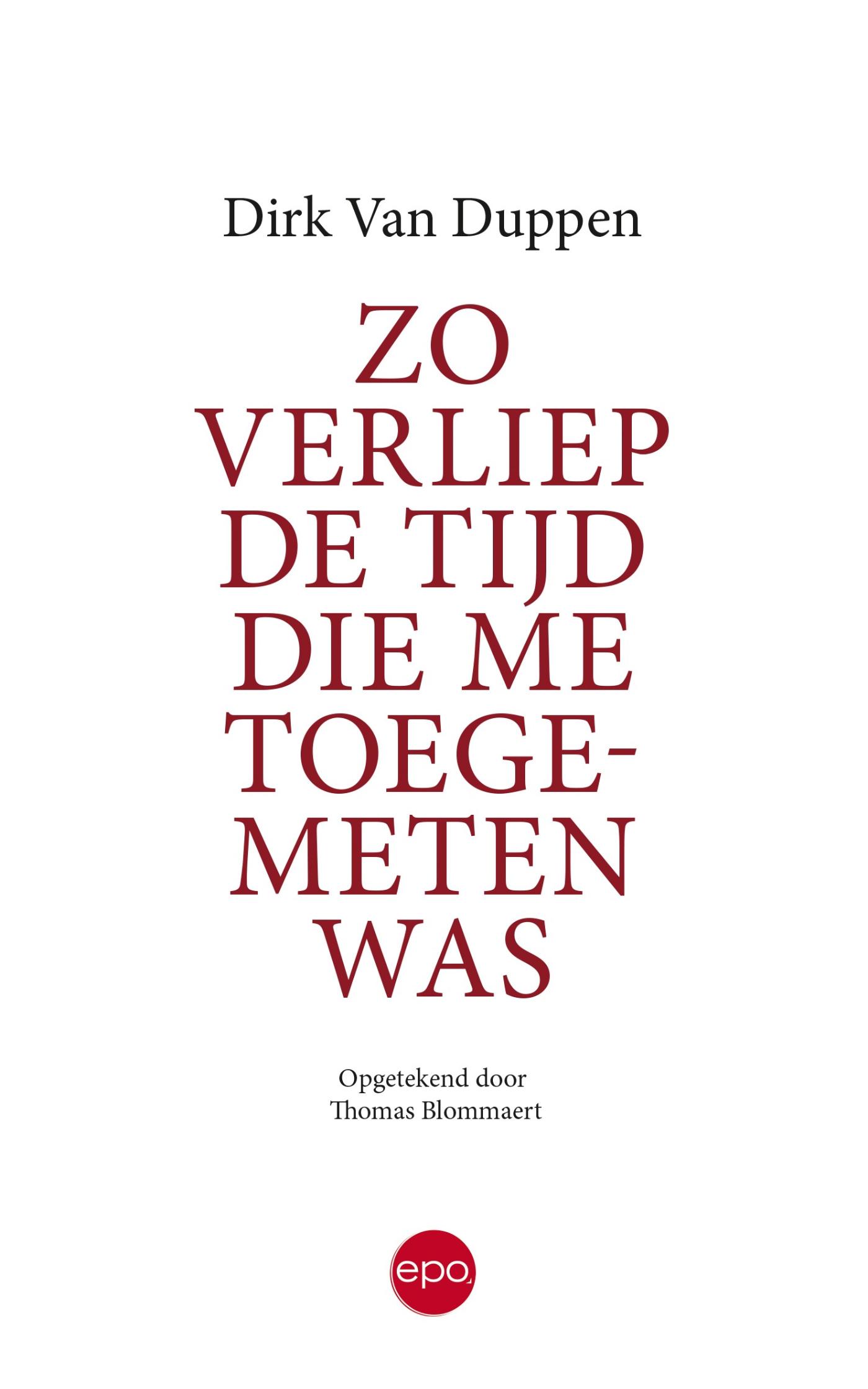 Omslag van Zo verliep de tijd die me toegemeten was
