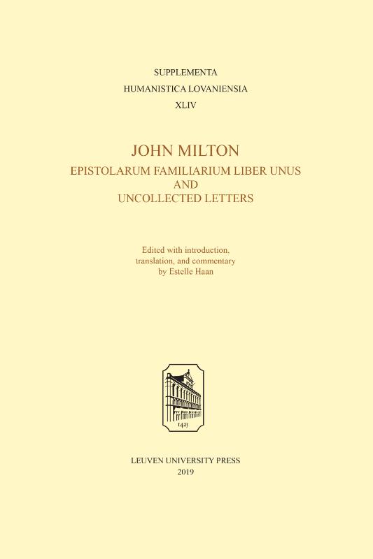 Omslag van John Milton, Epistolarum Familiarium Liber Unus and Uncollected Letters