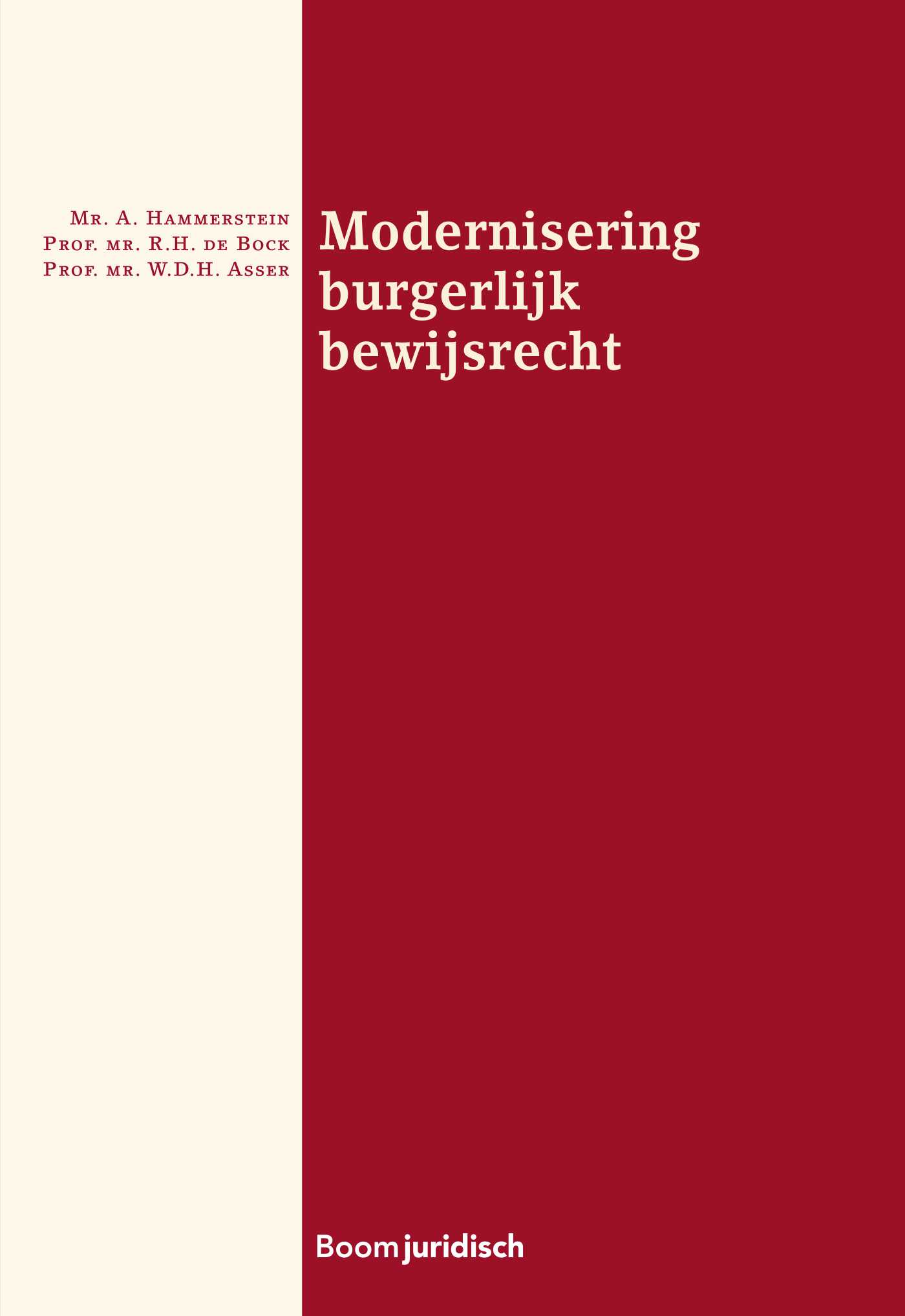 Omslag van Modernisering burgerlijk bewijsrecht