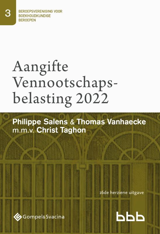Omslag van 3-Aangifte Vennootschapsbelasting 2022 (gedrukte versie)