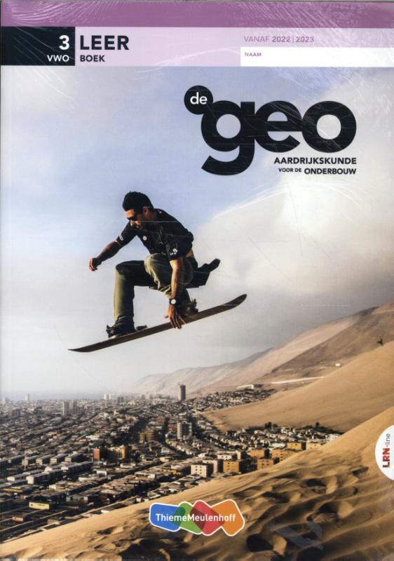 Omslag van De Geo LRN-line online in Learnbeat + boek 3 vwo
