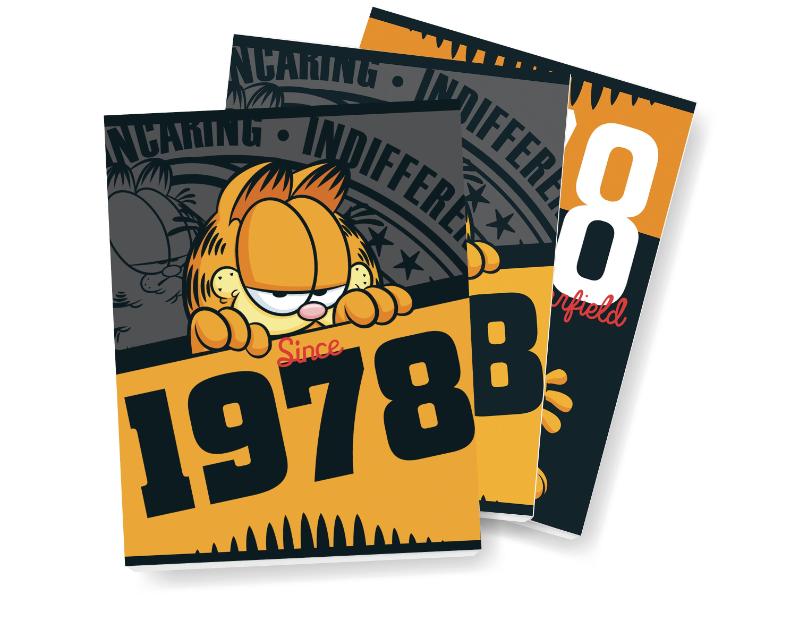 Omslag van Garfield - Schrift A5 Lijn - set van 5 (3 ex- 2 designs) - 22-23
