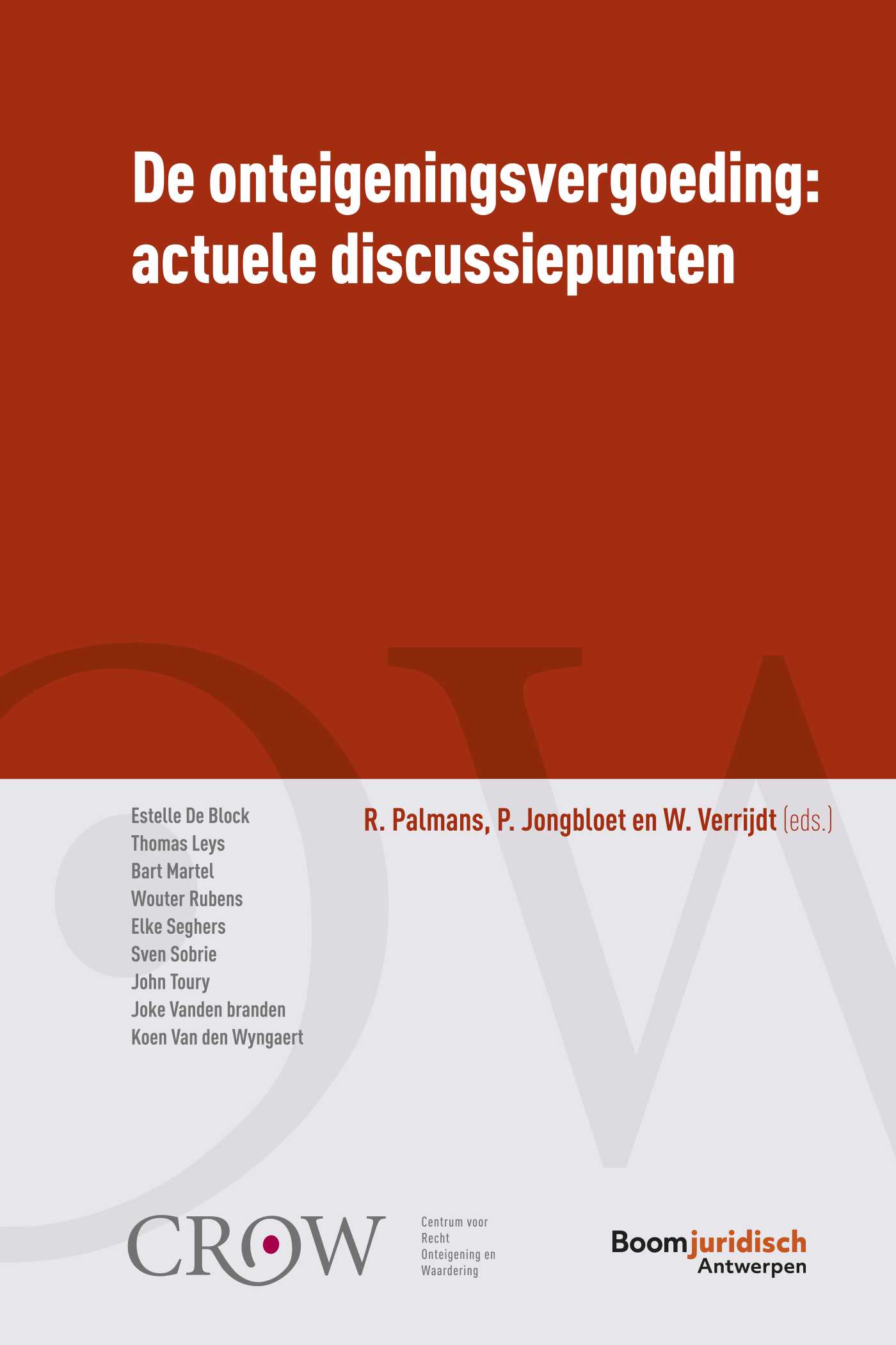 Omslag van De onteigeningsvergoeding: actuele discussiepunten