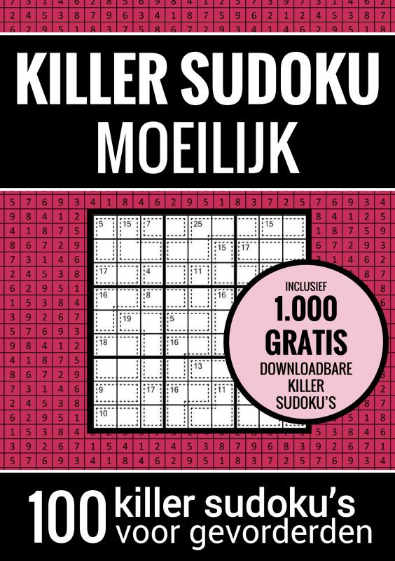 Omslag van Sudoku Moeilijk: KILLER SUDOKU - Puzzelboek met 100 Moeilijke Puzzels voor Volwassenen en Ouderen