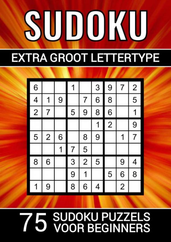 Omslag van Sudoku Extra Groot Lettertype - 75 Sudoku Puzzels voor Beginners