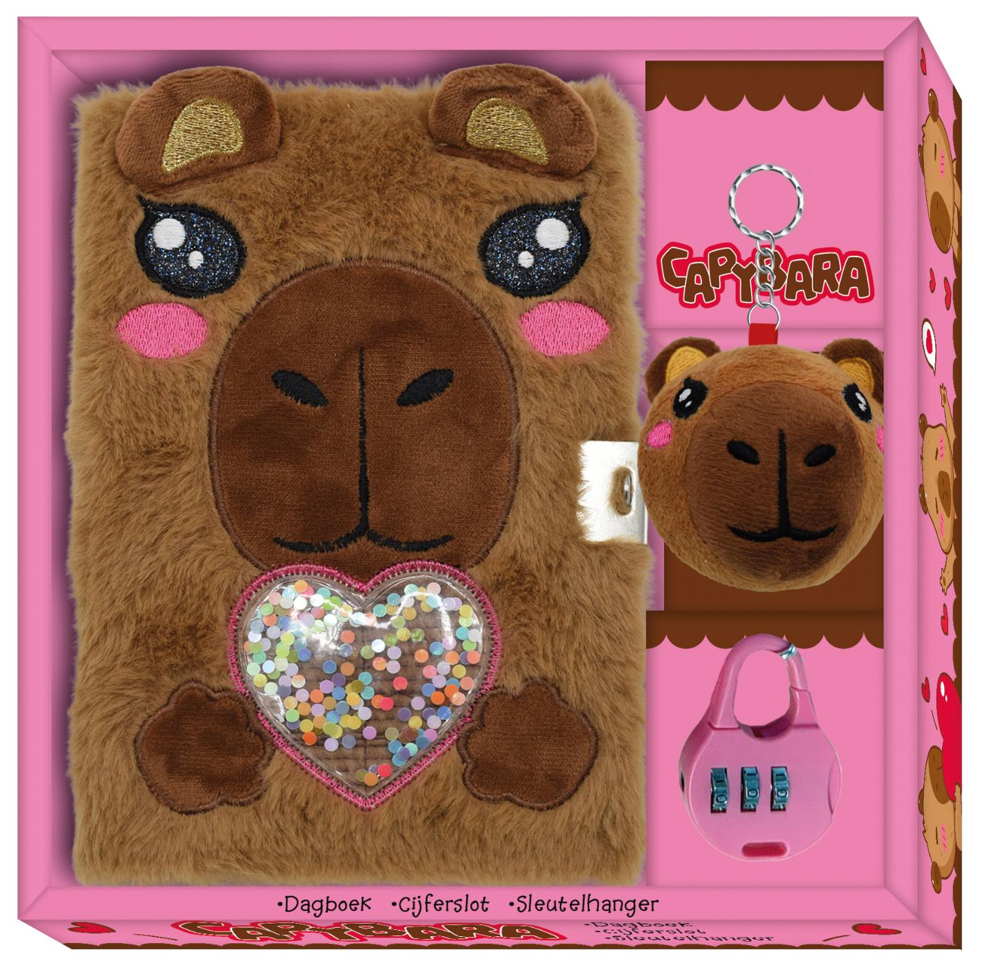 Omslag van Dagboek met slot pluche - Capybara