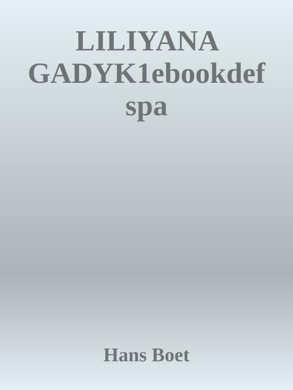 Omslag van Liliyana Gadyka