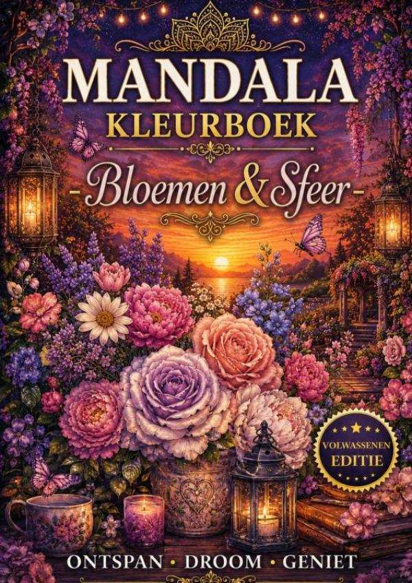 Omslag van Mandala kleurboek - Bloemen & Sfeer.
