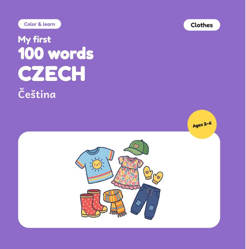 Omslag van My First 100 Words in Czech – Clothes