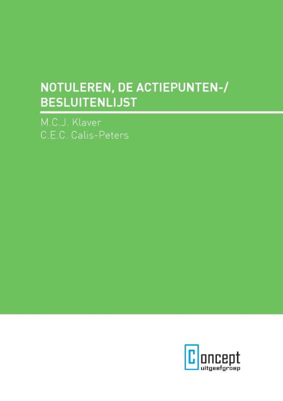 Omslag van Notuleren, de actiepunten-/besluitenlijst
