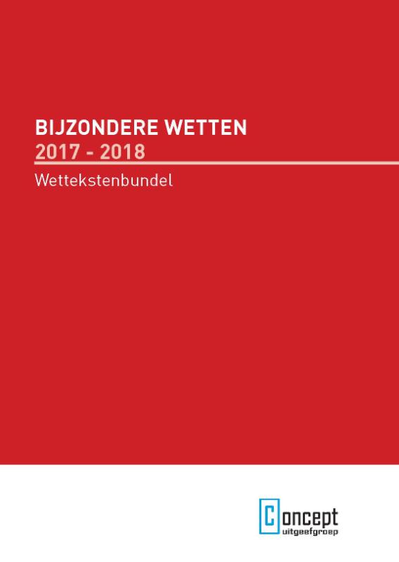 Omslag van Bijzondere wetten 2017-2018