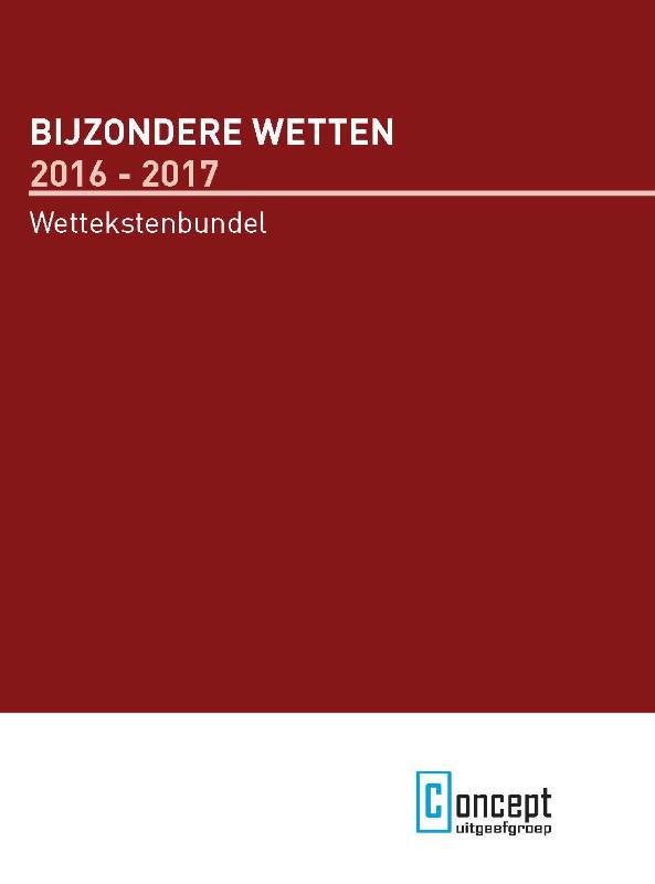 Omslag van Bijzondere wetten 2016-2017