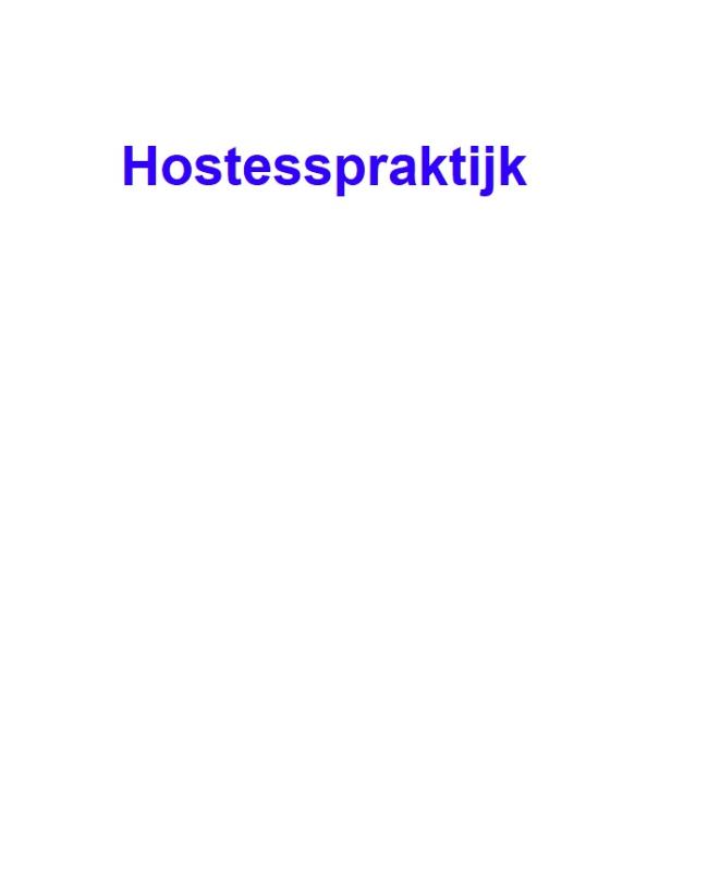 Omslag van Hostesspraktijk