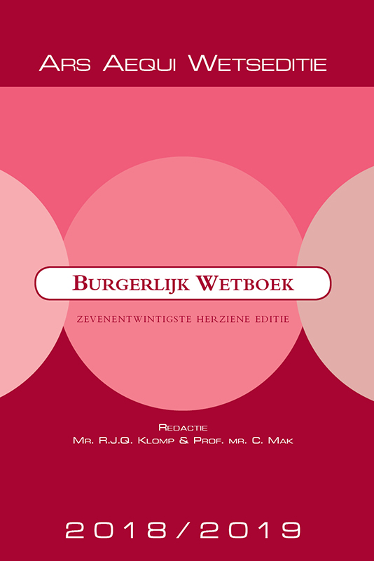 Omslag van Burgerlijk Wetboek 2018/2019