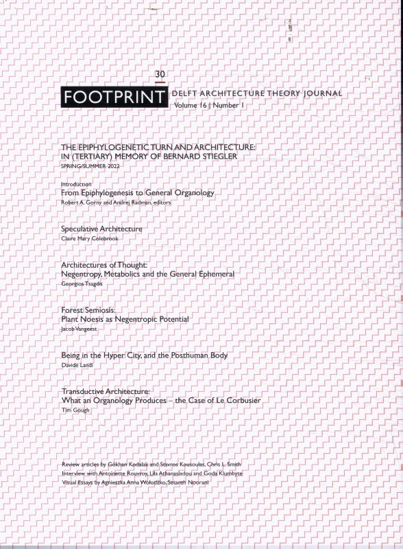 Omslag van Footprint 30. Epiphylogenetic Turn and Architecture