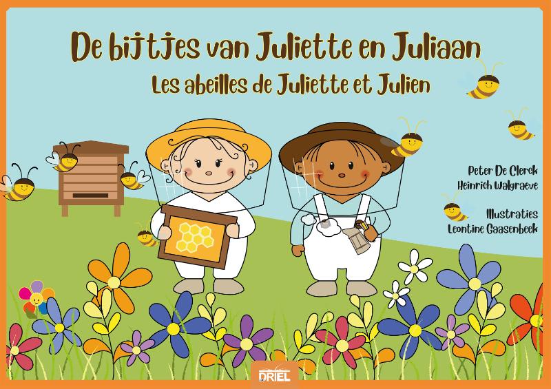 Omslag van De bijtjes van Juliette en Juliaan kamishibai vertelplaten