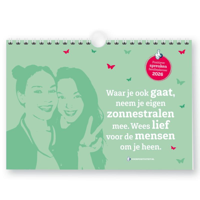 Omslag van Familieplanner positieve spreuken 2026